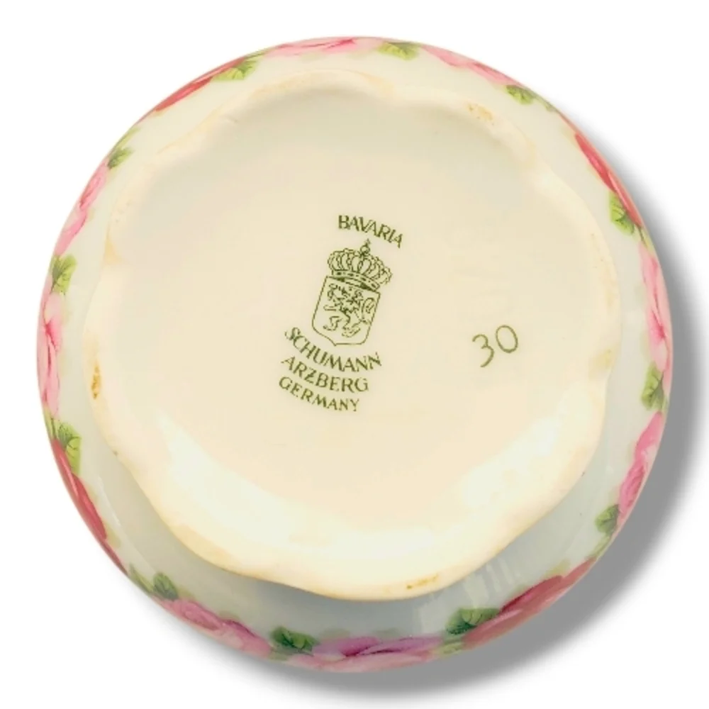 Rare Winterling Bavaria tea coffee Pink Roses, ca 1950s-1970s Small Dish